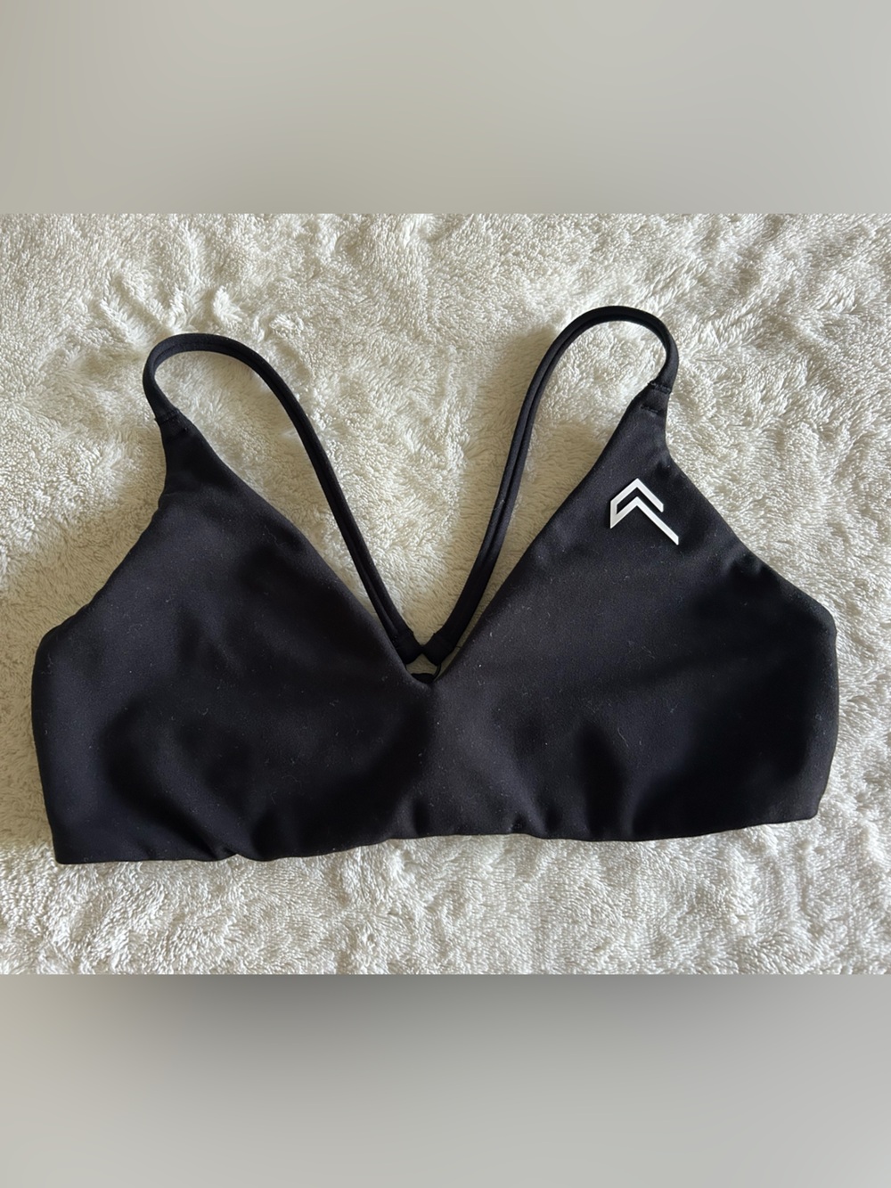 Oner Active Black Easy Lift Ultra Minimal Sports Bra Size Small